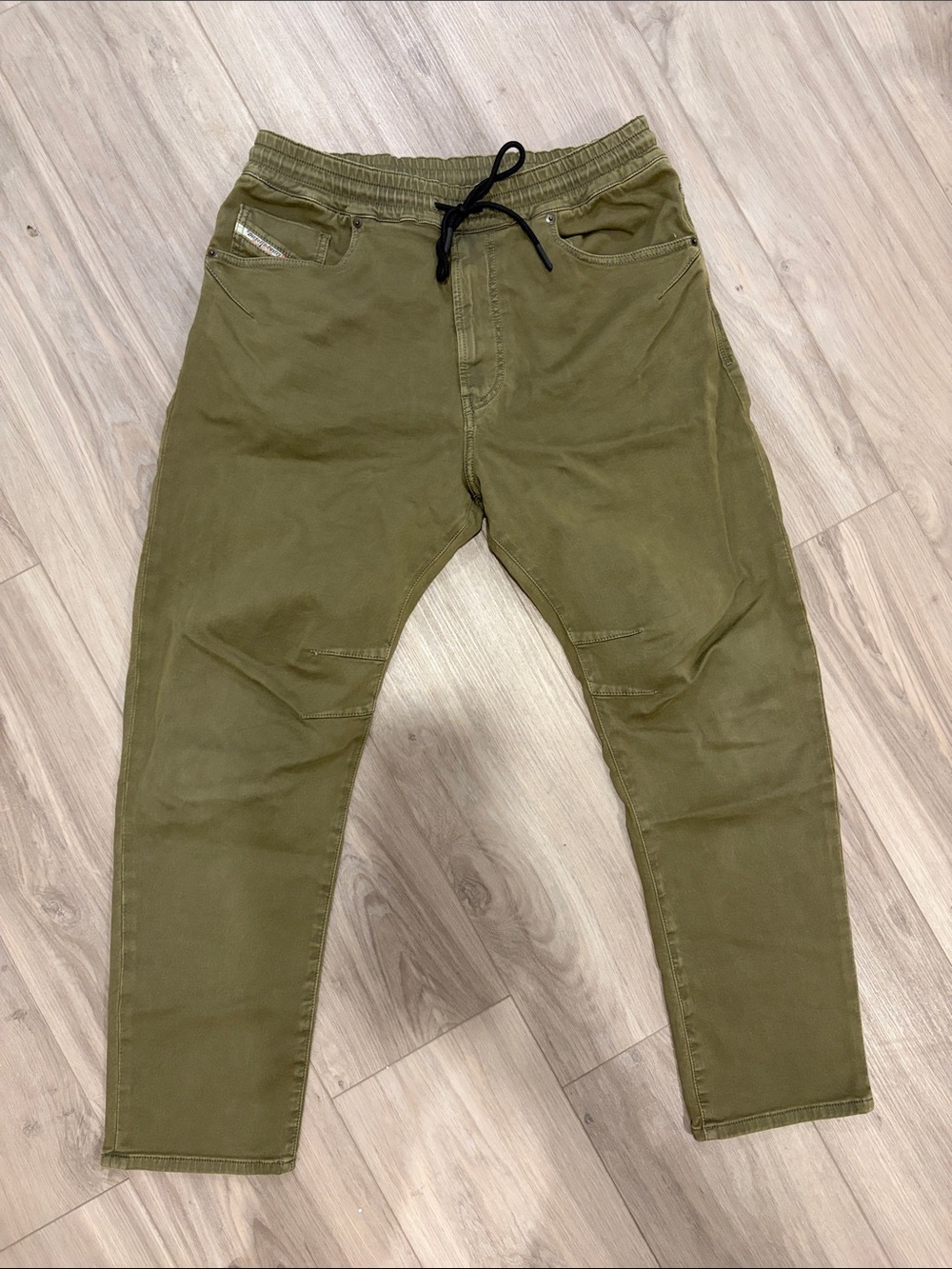Diesel Olive Green D-amage Jogg jeans with Drawstring, New but tags taken off